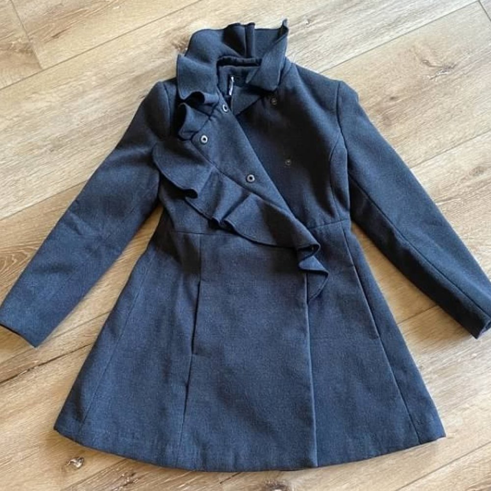 BONPOINT Dark Gray wool girls winter coat sz 8yr